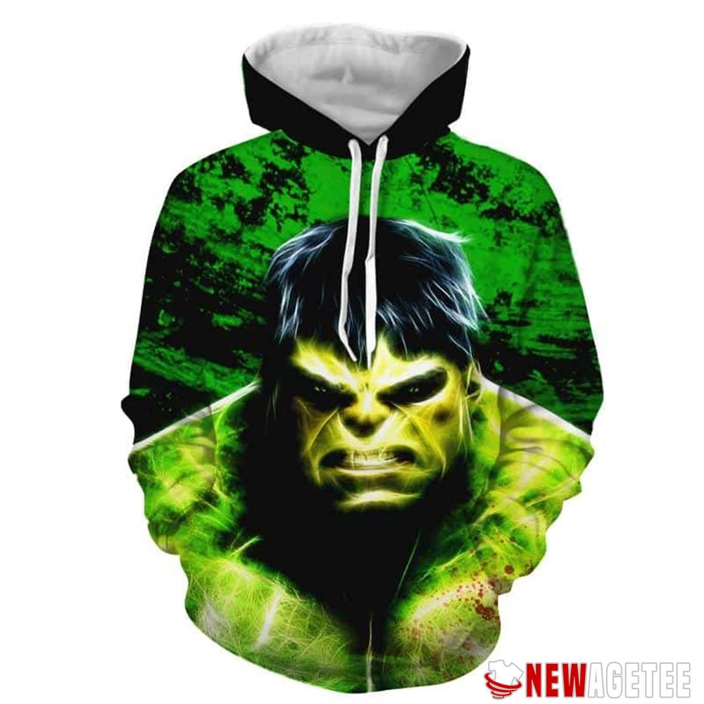 Official Marvel Mens The Incredible Hulk Fist Zip Up Hoodie Jacket Black  S-XXL