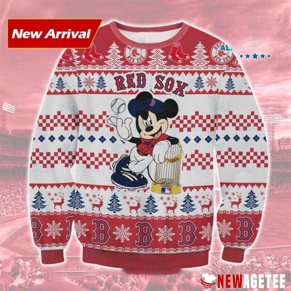 Mickey Mouse Boston Red Sox Ugly Christmas Sweater