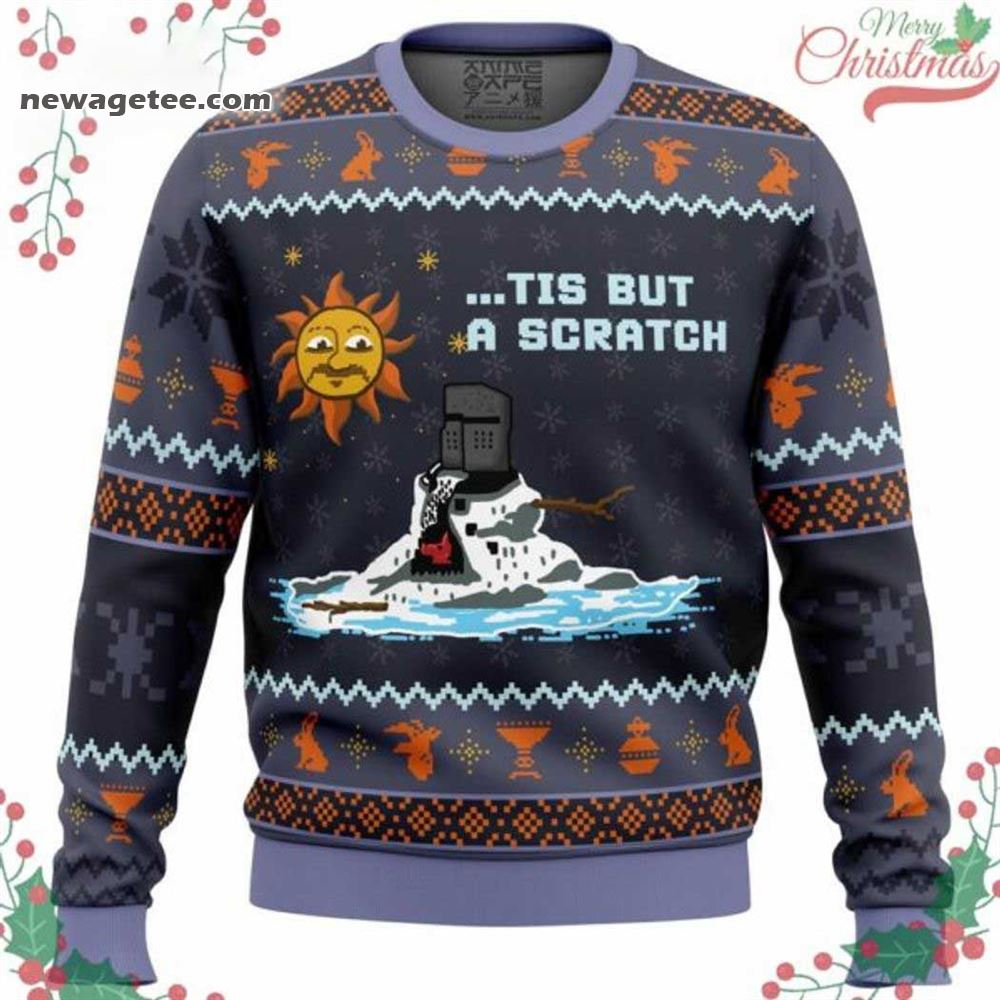 Monty Python The Black Knight Tis But A Scratch Ugly Christmas Sweater