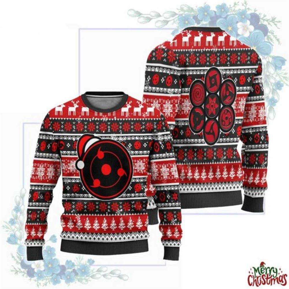 Naruto Uchiha Sharingan Ugly Christmas Sweater