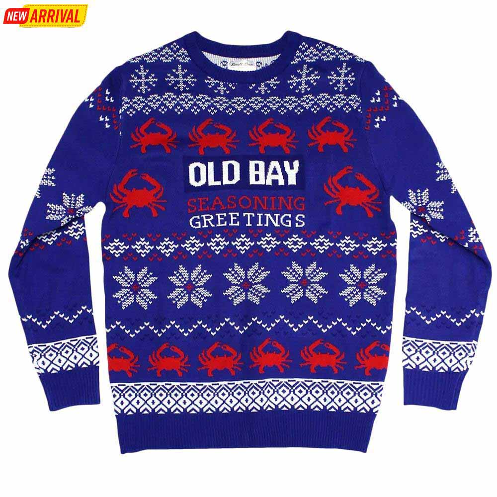 Old Bay Seasoning Greetings Ugly Christmas Sweater