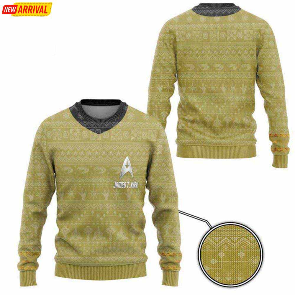 Personalized Star Trek The Original Series Yellow Ugly Sweater