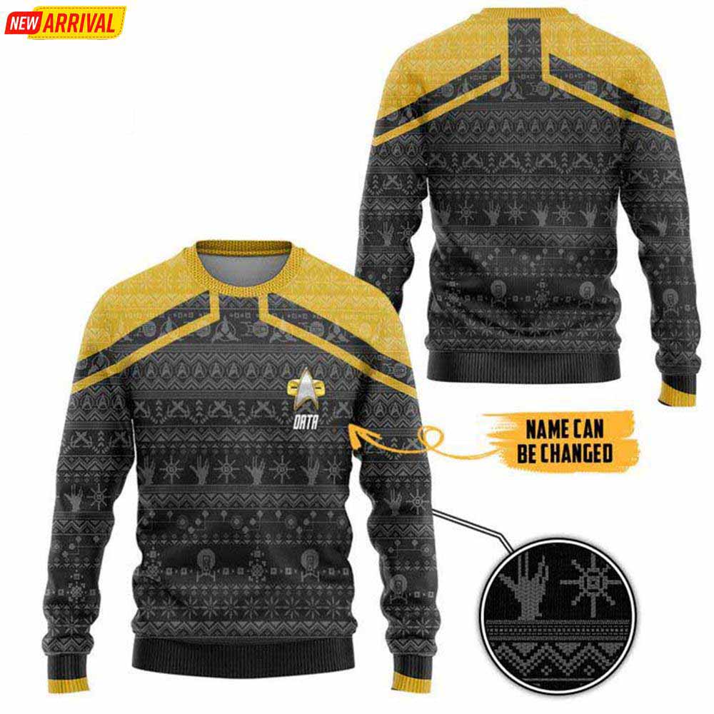 Personalized Star Trek The Original Series Yellow Ugly Sweater