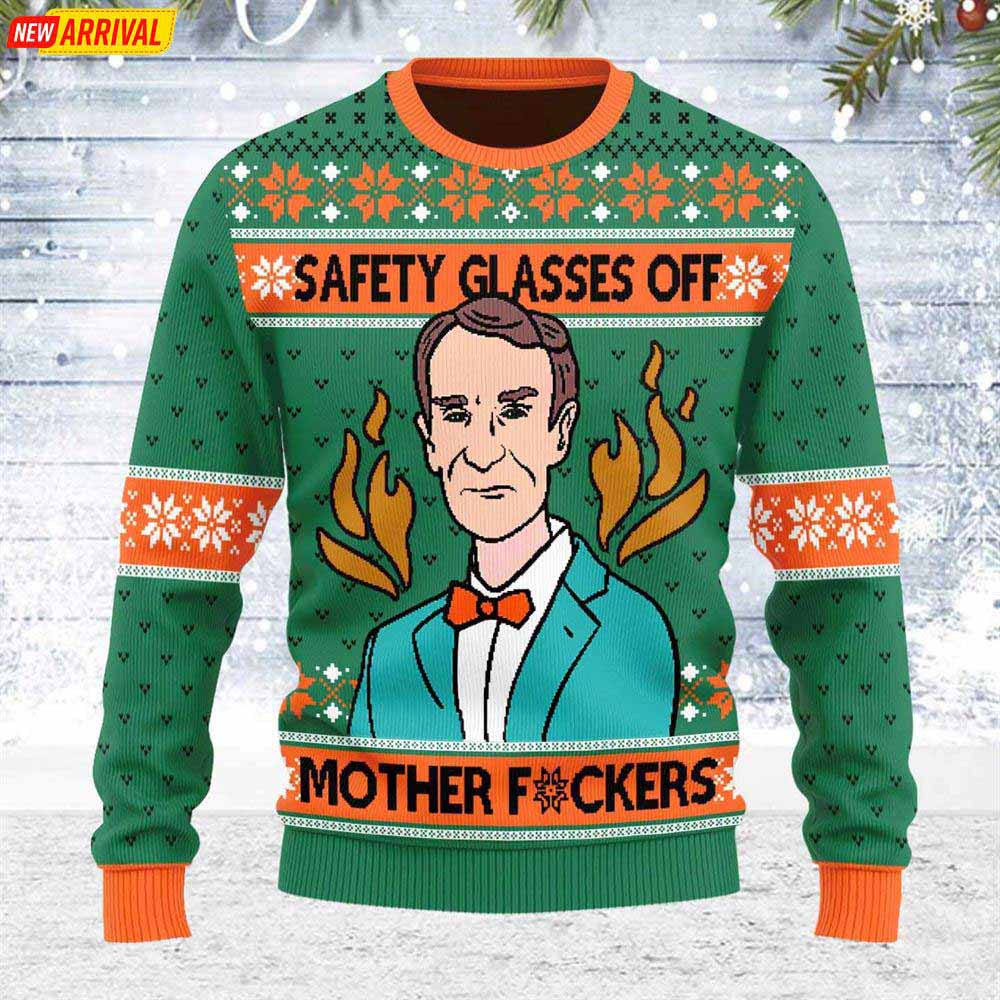 Safety Glasses Off Ugly Christmas Sweater