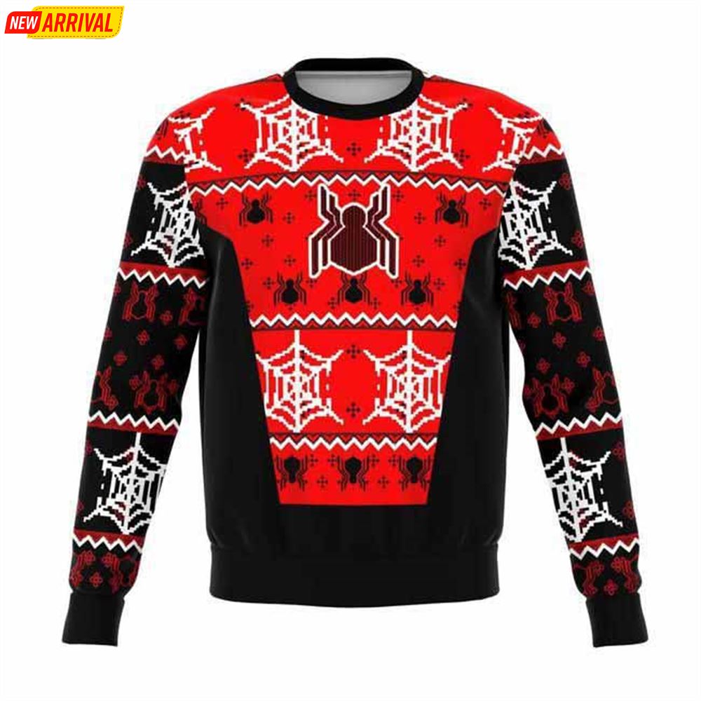 Spiderman Chibi Ugly Christmas Sweater Red