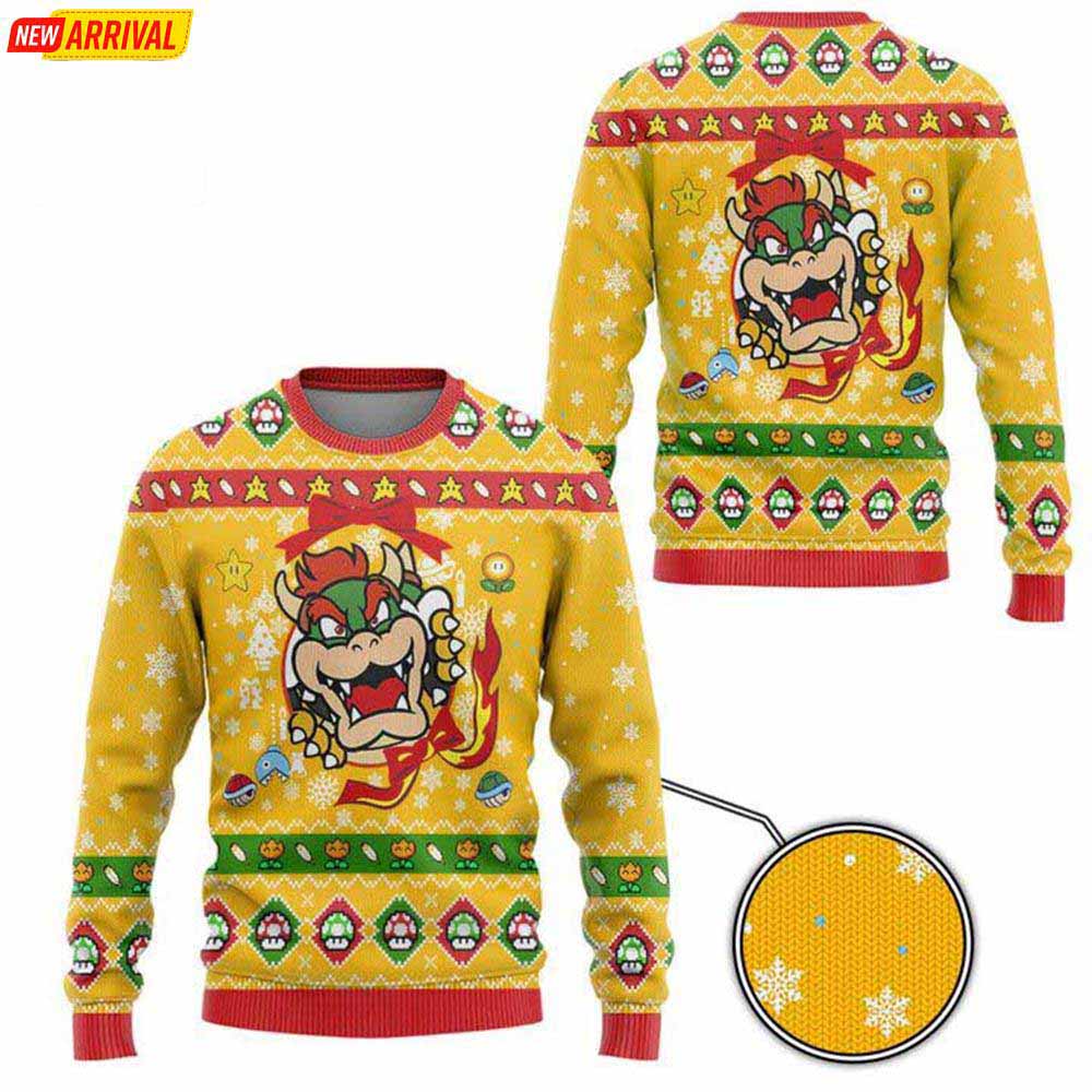 Super Mario Bowser Funny Ugly Christmas Sweater Gift For Family
