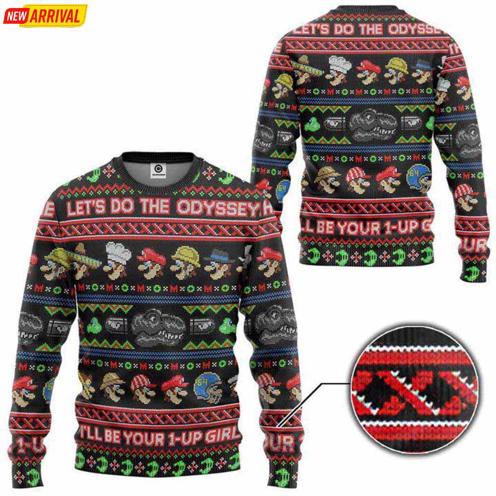 Super Mario Lets Do The Odyssey 3d Ugly Sweater