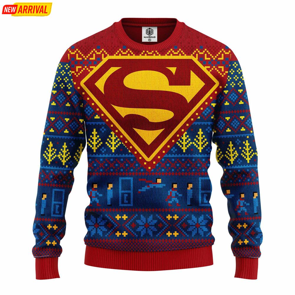 Superman Comic Ugly Christmas Sweater