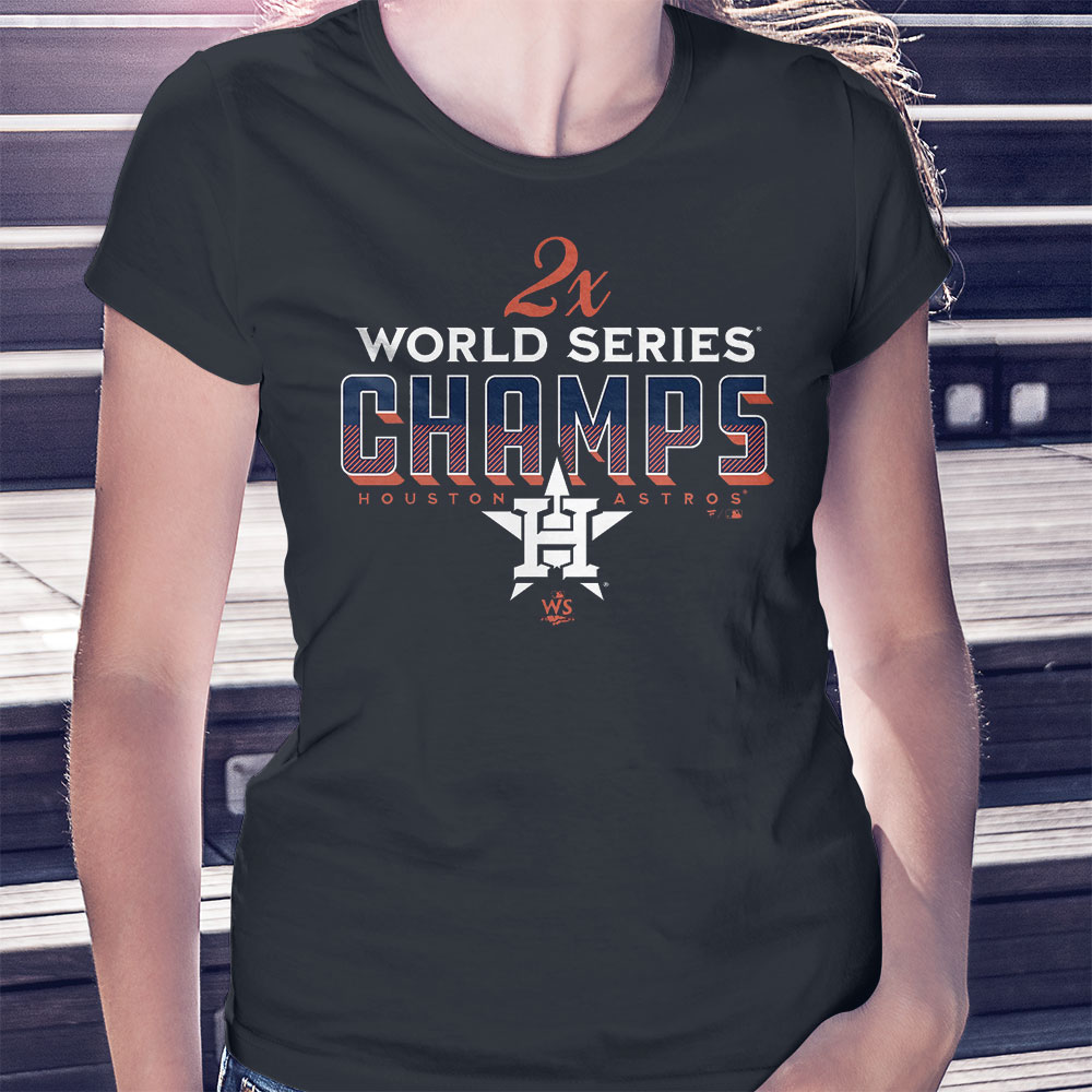 Houston Astros Two-time World Series Champions Trophy Case Addition T-shirt
