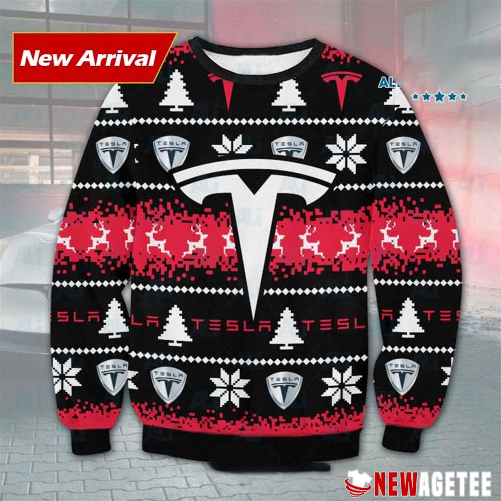 Tesla Logo Ugly Christmas Sweater