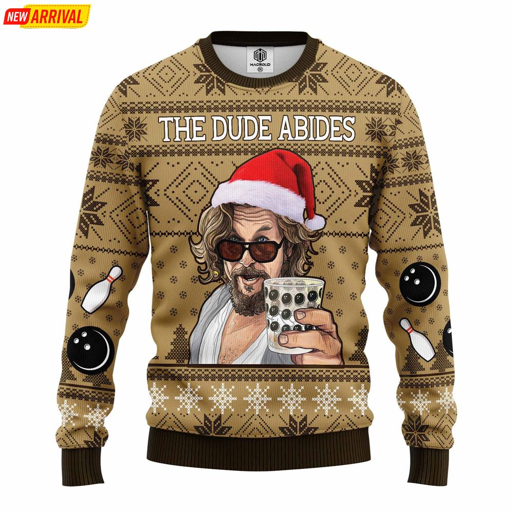 The Big Lebowski The Dude Abides Ugly Christmas Sweater