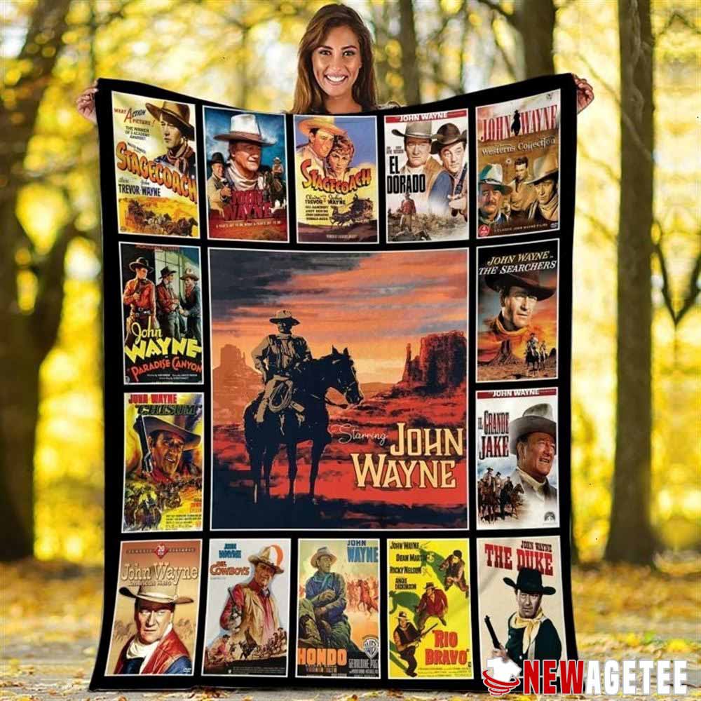 The Cowboys Movies John Wayne Wil Andersen Quilt Blanket Queen
