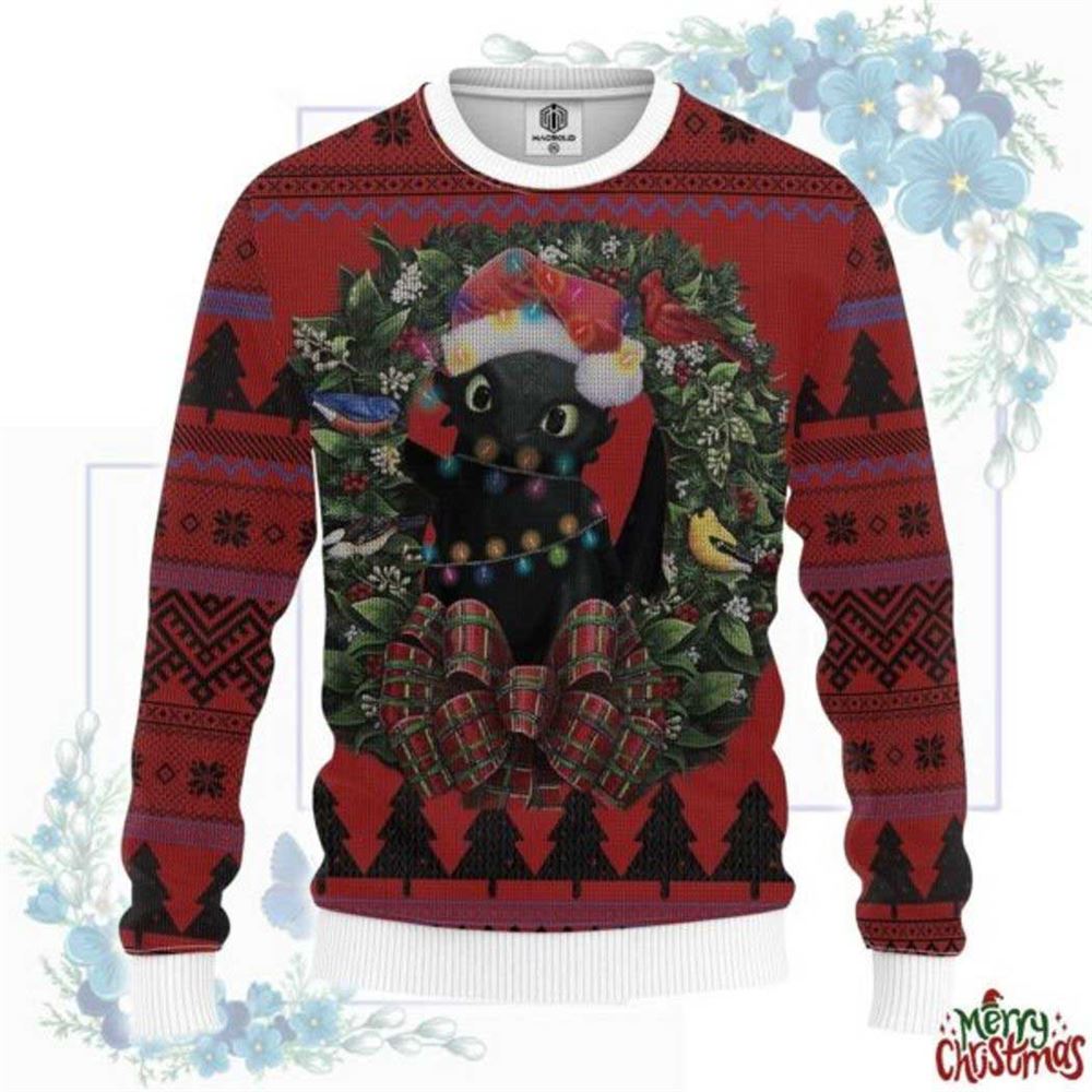 Toothless Christmas Circle Ugly Christmas Sweater