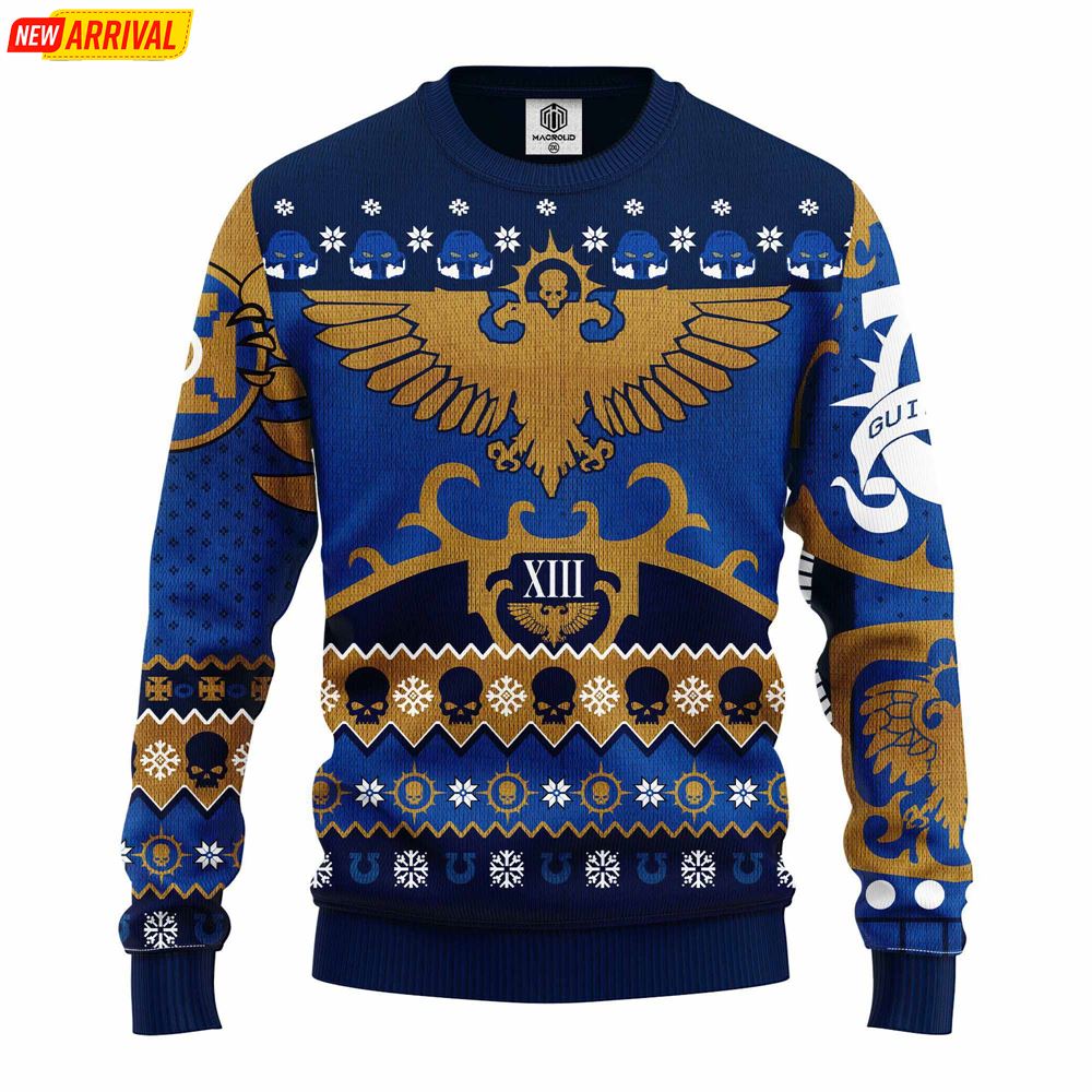 Warhammer 40k Blue Ugly Christmas Sweater