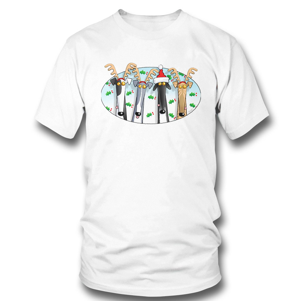 Greyhound Antlers Assorted Merry Christmas Shirt Hoodie