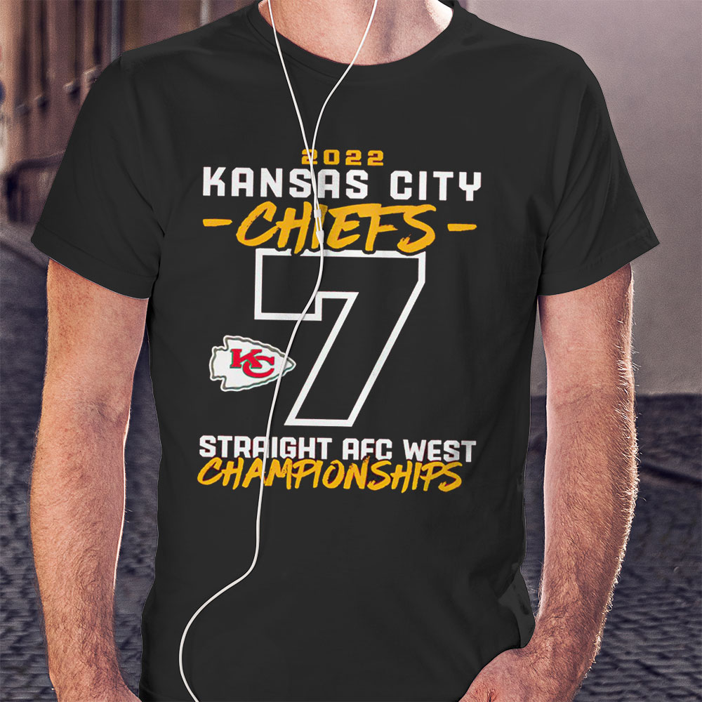 2022 Kansas City Chiefs Number 7 Straight Afc West Championships Shirt Hoodie