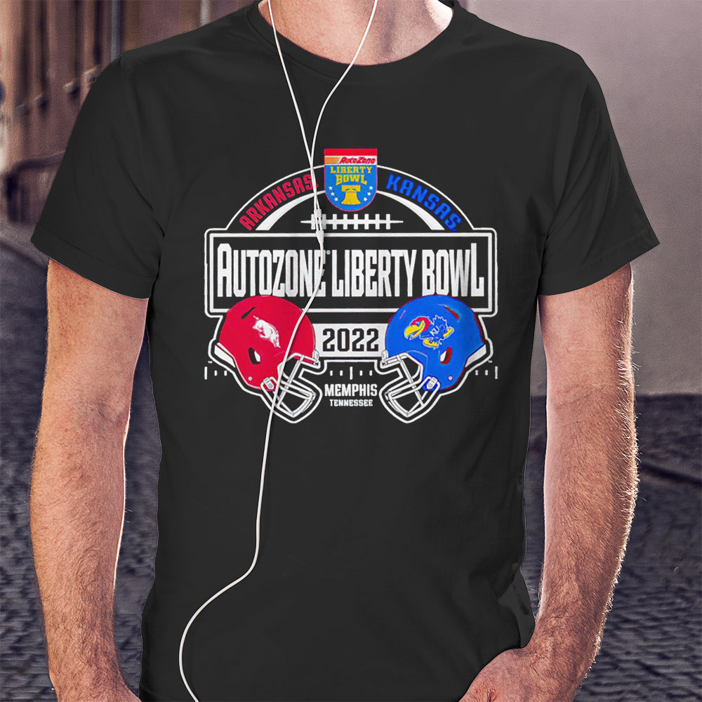 Arkansas Razorbacks Vs Kansas City Jayhawks Liberty Bowl Helmet 2022 Shirt Hoodie