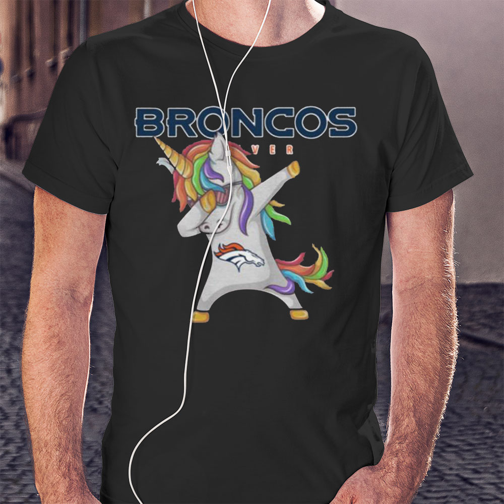 Funny Unicorn Dabbing Denver Broncos Nfl Football Shirt
