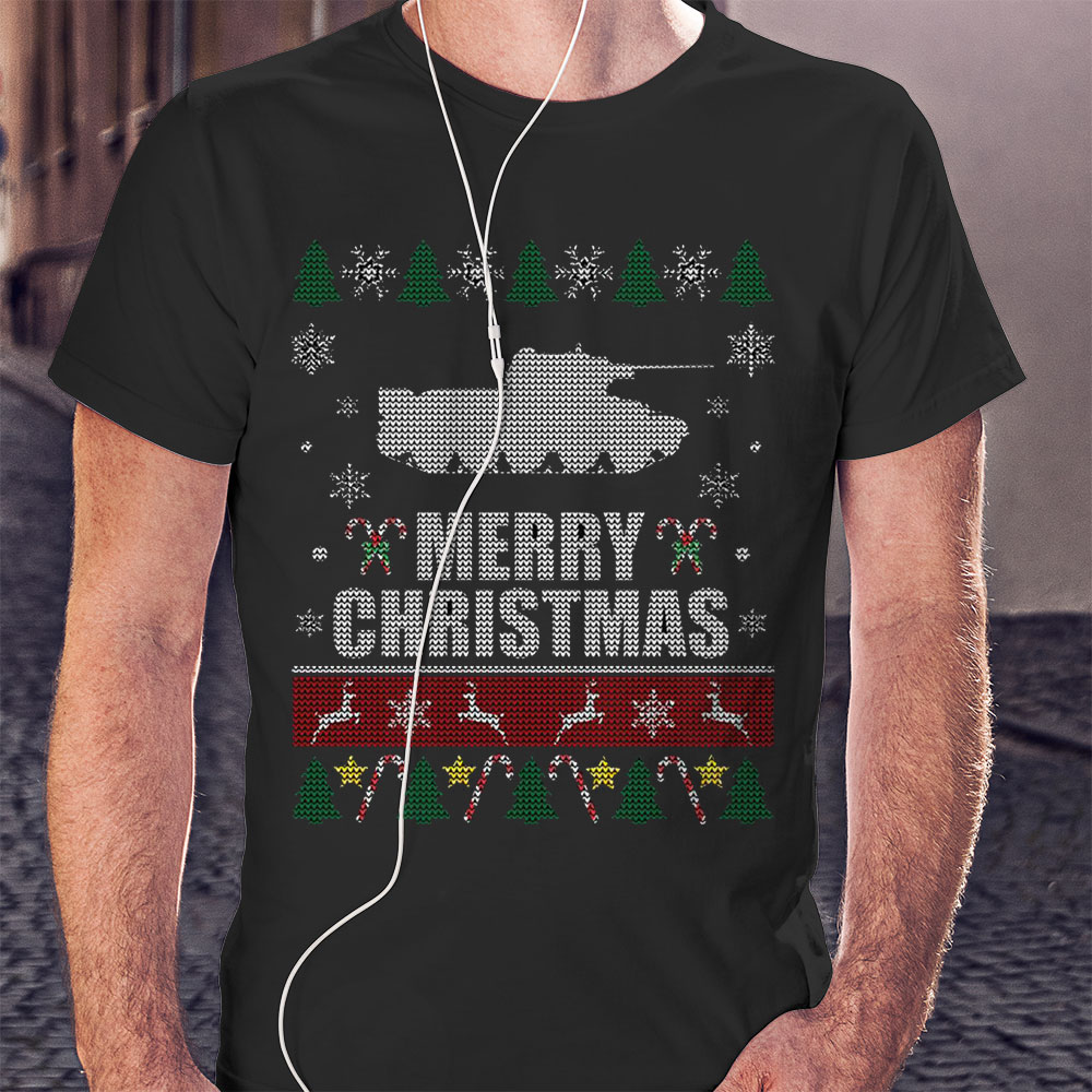 War Military Tank Vehicle Ugly Christmas Sweater Shirt