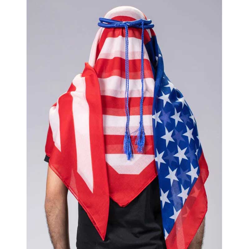 America National Flag Ghutra 2022 World Cup Keffiyeh Headscarf Ghutra Scarf