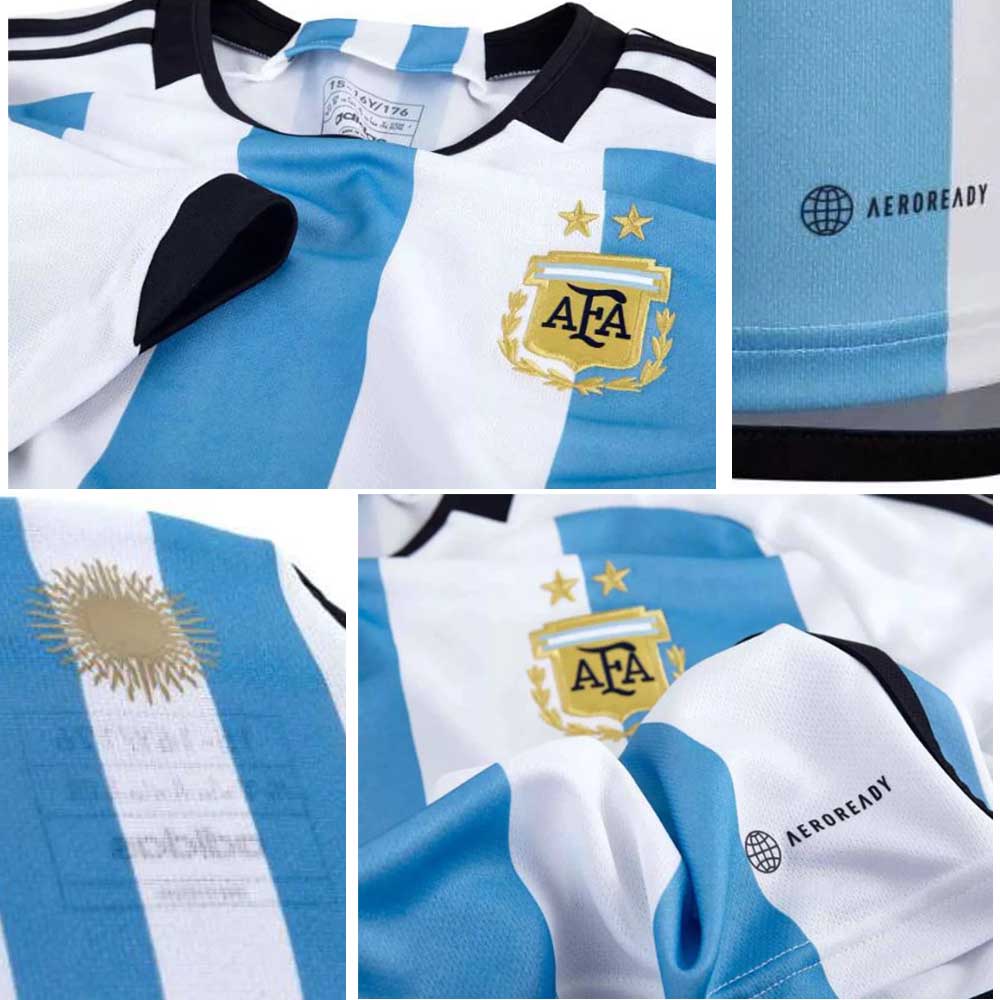 Argentina Messi Premium Jersey With Champion World Cup 2022 Shirt Players Version