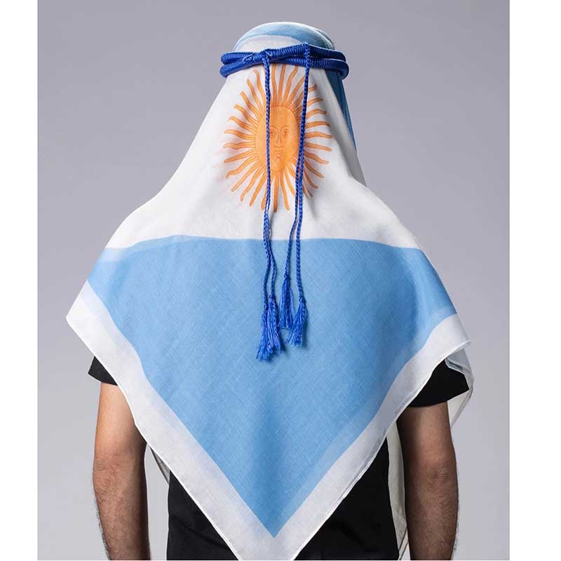 Argentina National Flag Ghutra 2022 World Cup Keffiyeh Headscarf Ghutra Scarf
