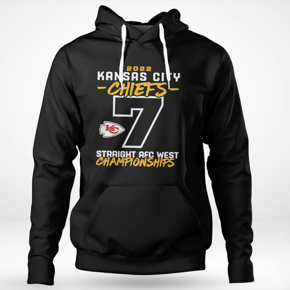 2022 Kansas City Chiefs Number 7 Straight Afc West Championships Shirt Hoodie