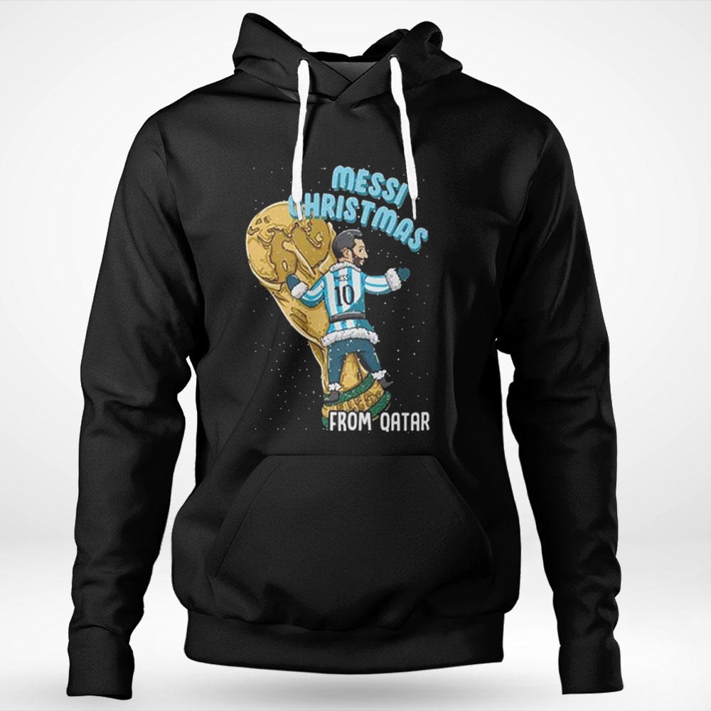 Chibi Messi Christmas From Qatar World Cup 2022 Argentina Shirt Hoodie