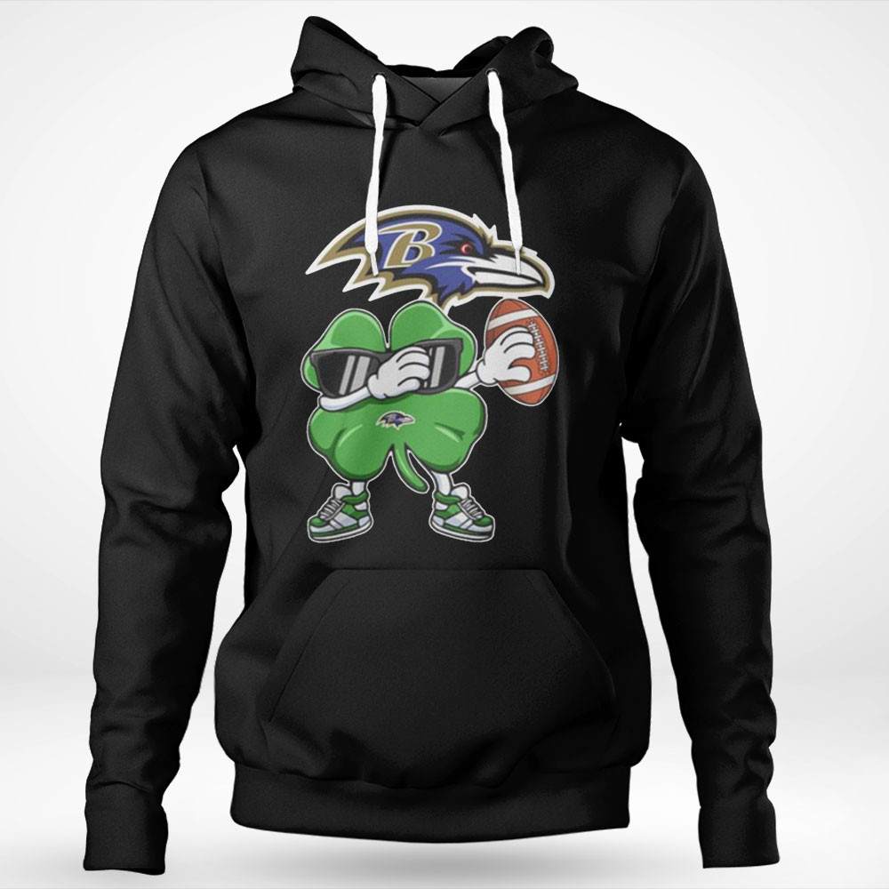 Dabbing Four Leaf Clover Nfl Baltimore Ravens Football St Patricks Day Shirt