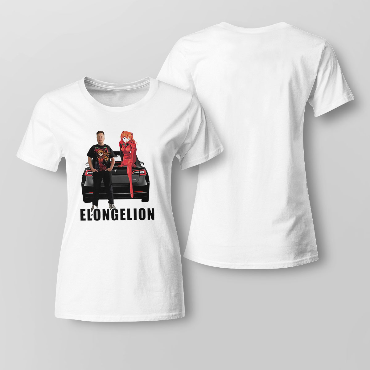 Elon Musk And Asuka Langley Soryu Elongelion Funny Shirt Hoodie