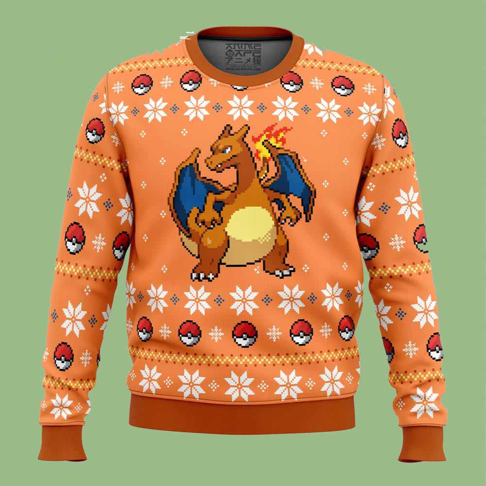 Pokemon Blaze Charizard Anime Ape Ugly Christmas Sweater
