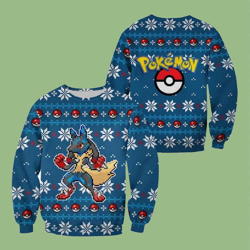 Pokemon Pikachu Pixel Merry Christmas Ugly Christmas Sweater