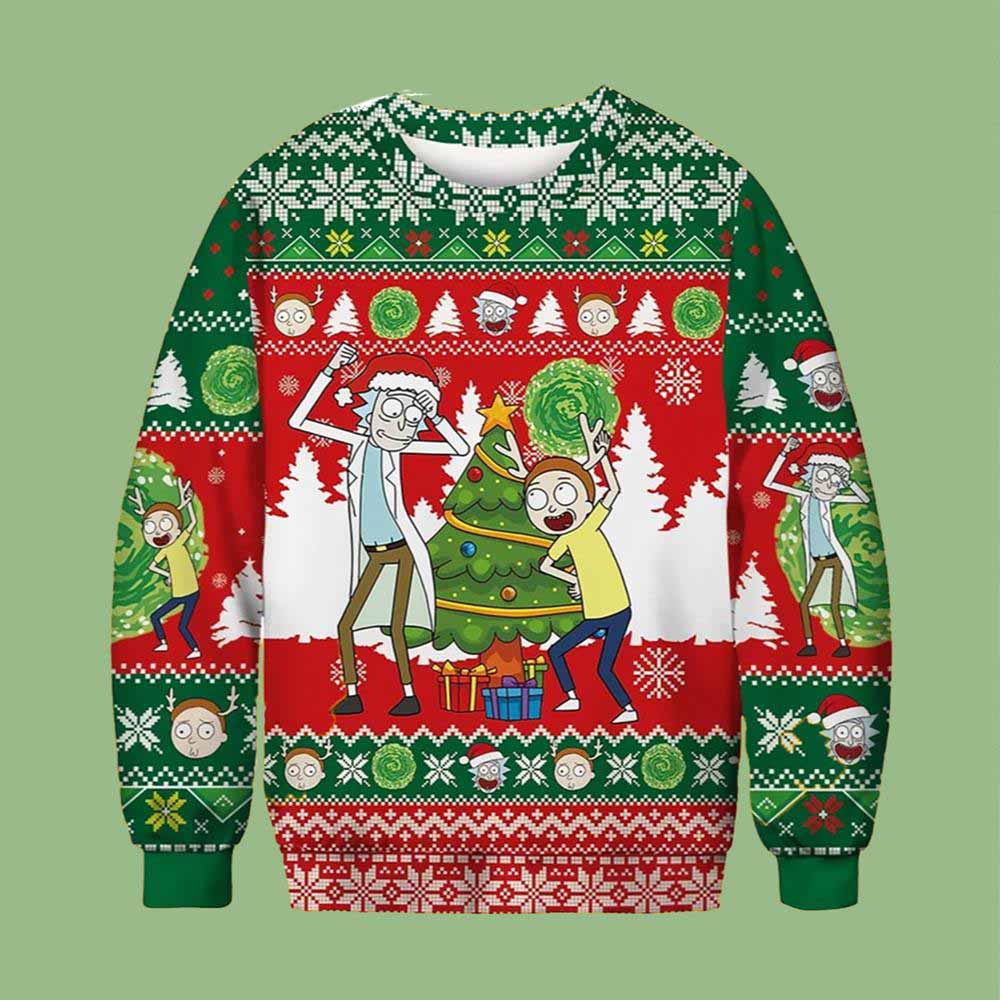 Rick And Morty Dancing Ugly Christmas Sweater