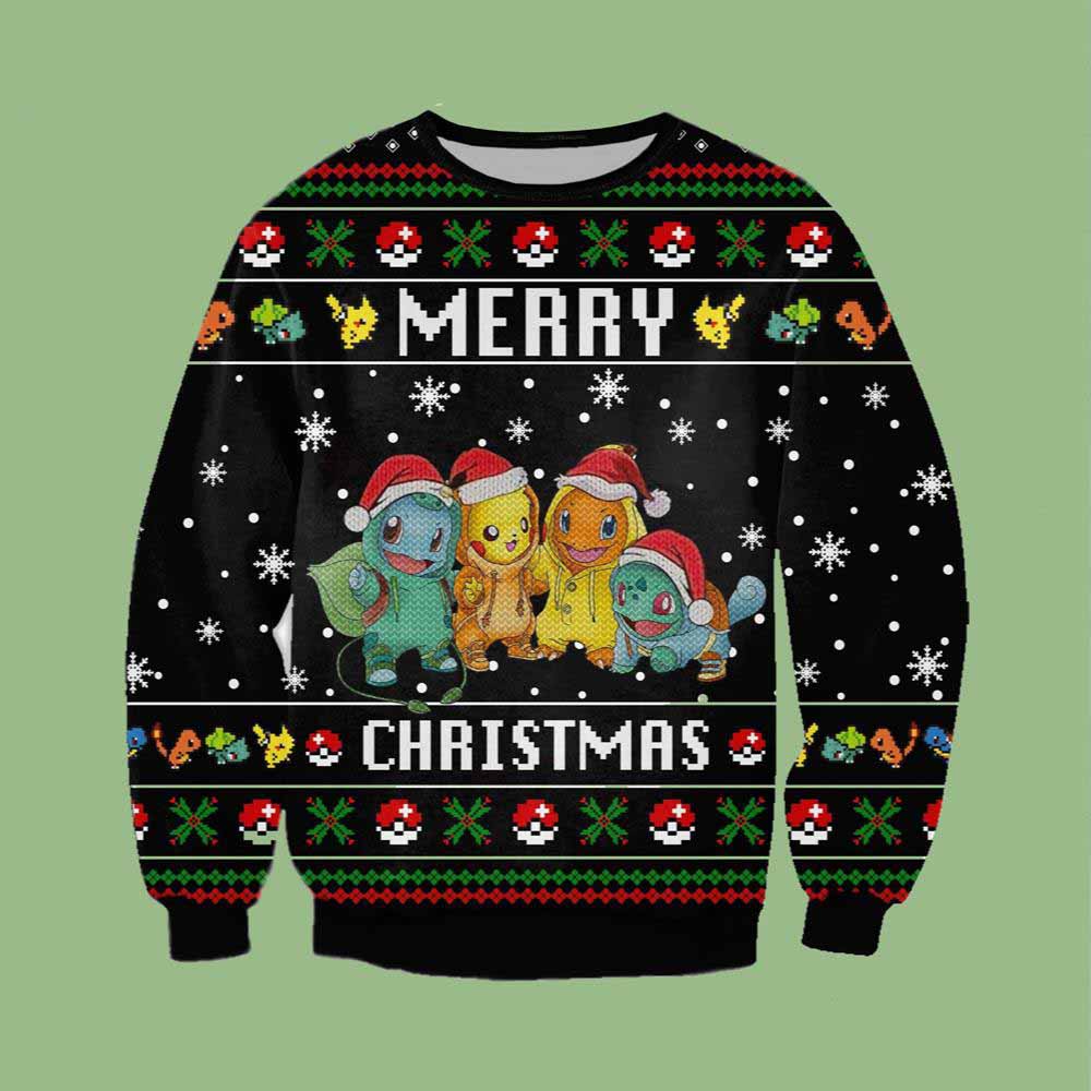 Santa Pokemon Pikachu Ugly Christmas Sweater