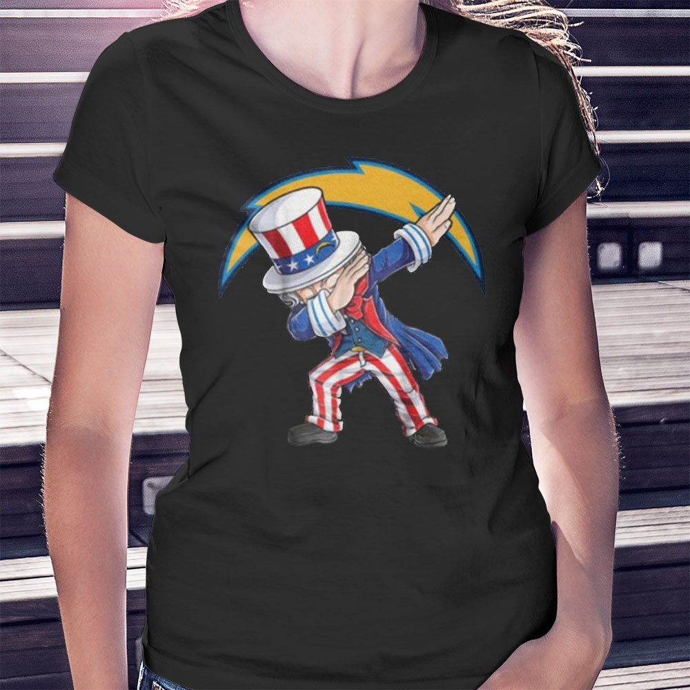 Dabbing Uncle Sam The Fourth Of July Los Angeles Chargers Nfl Football Shirt