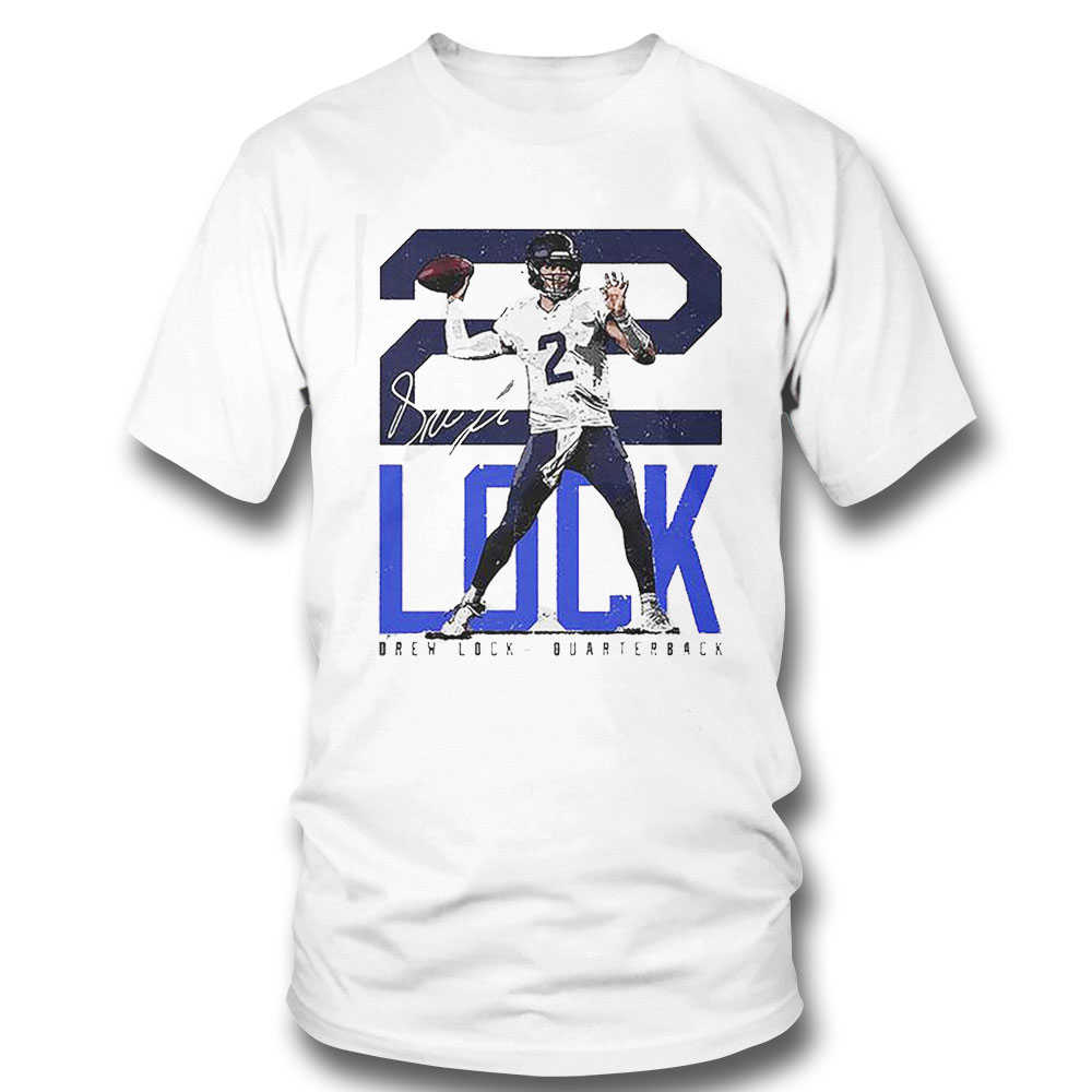 Drew Lock Seattle Seahawks Bold Number Signature Shirt