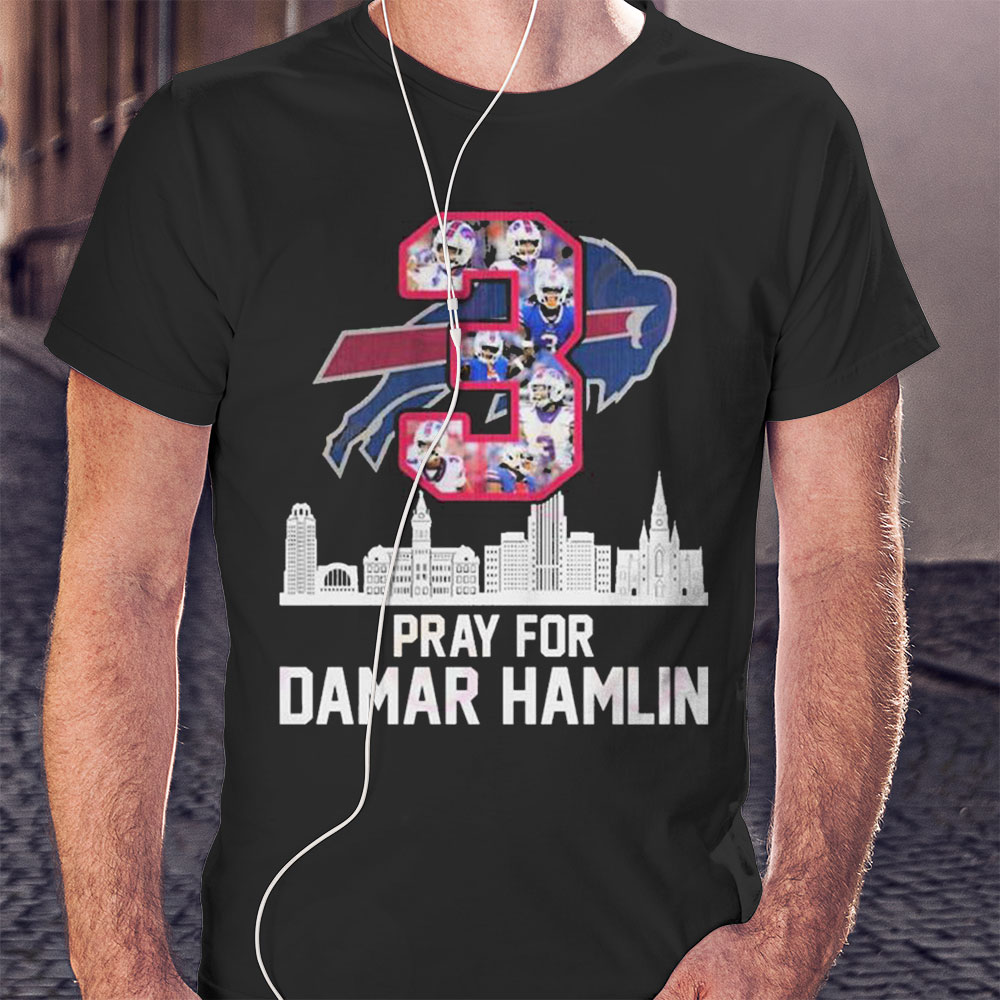 3 Pray For Damar Hamlin Buffalo Skyline Shirt Longsleeve