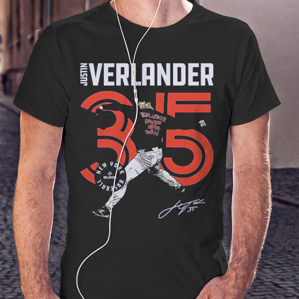 Justin Verlander New York Mets Inline Signature Shirt