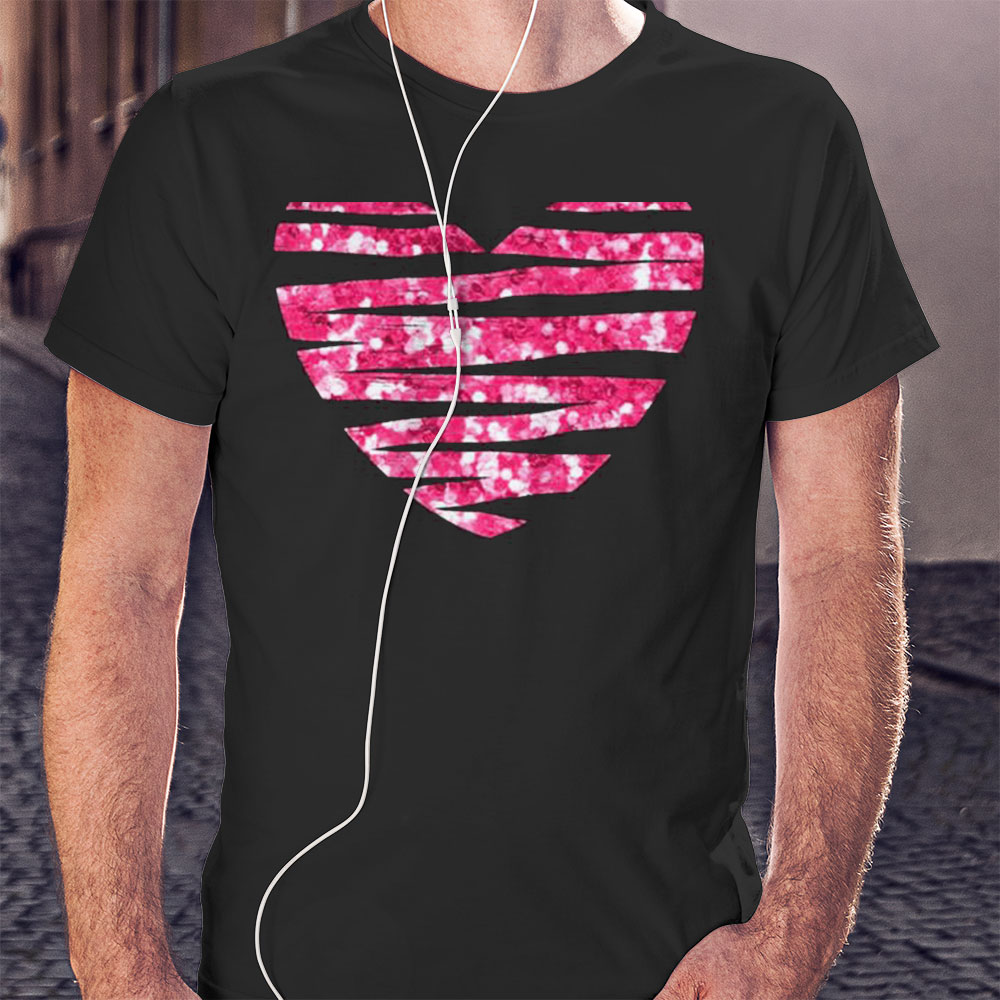 Pink Glitter Heart Cute Gift Shirt Hoodie