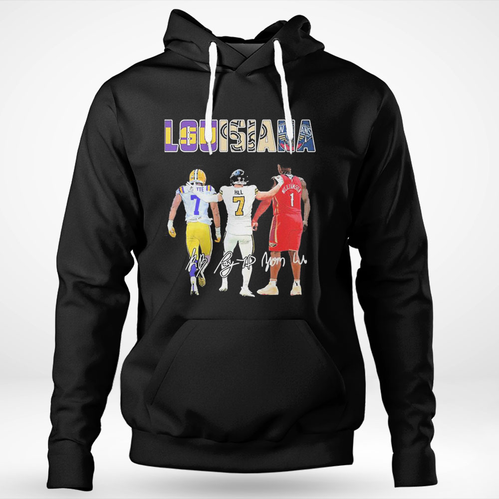 Louisiana Sports Team Leonard Fournette Taysom Hill And Zion Williamson  Signatures Shirt