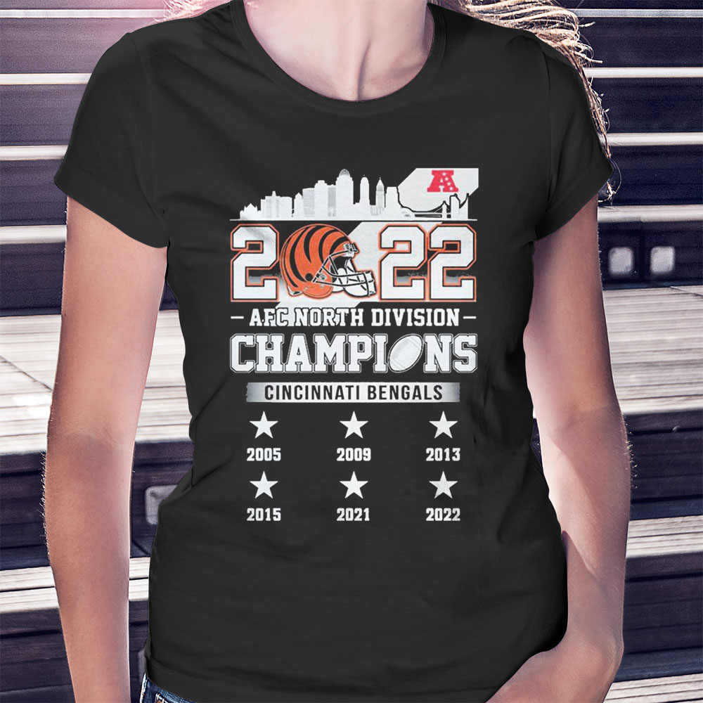 Cincinnati Bengals 2022 AFC North Division Champions Skyline Shirt