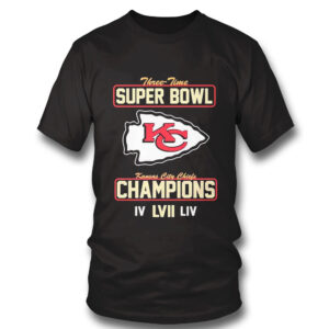 1 Shirt Kansas City Chiefs Super Bowl LVII Champions 3 Time Super Bowl T Shirt