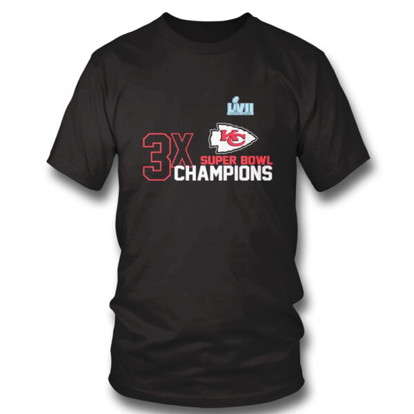 Kansas City Chiefs Three Time Super Bowl Champions T-Shirt