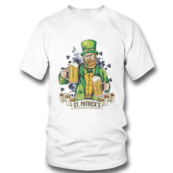 St Patricks Day Irish Man With Pipe And Beer Shirt, Hoodie