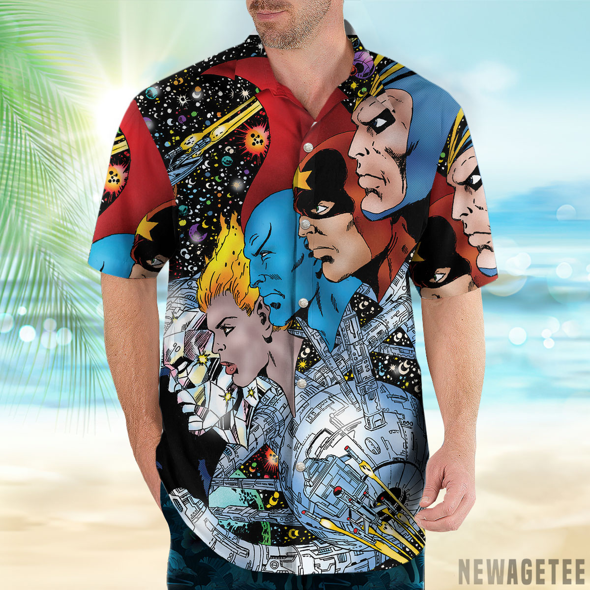 Avengers By Dustin Weaver Hawaiian Shirt Short Sleeve Button Up