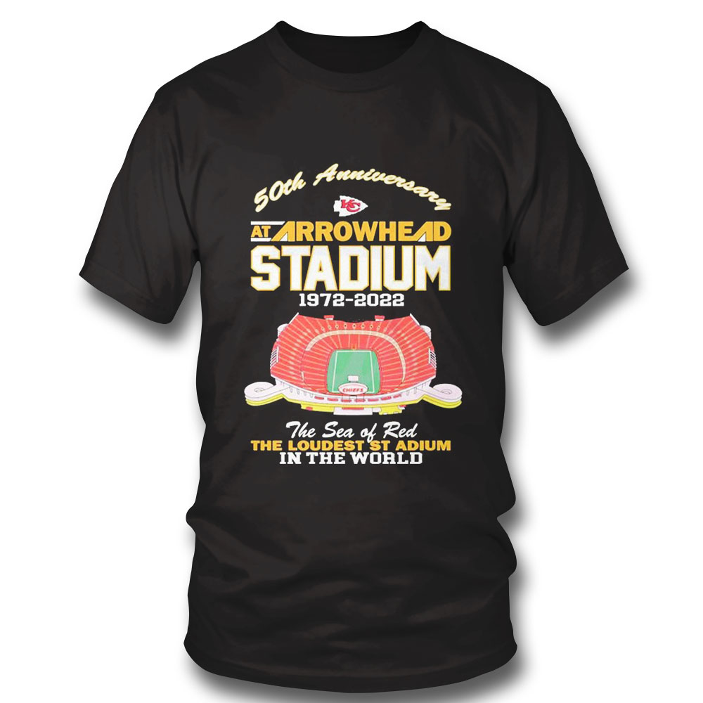 50th Anniversary At Arrowhead Stadium Kansas City Chiefs Shirt Ladies Tee