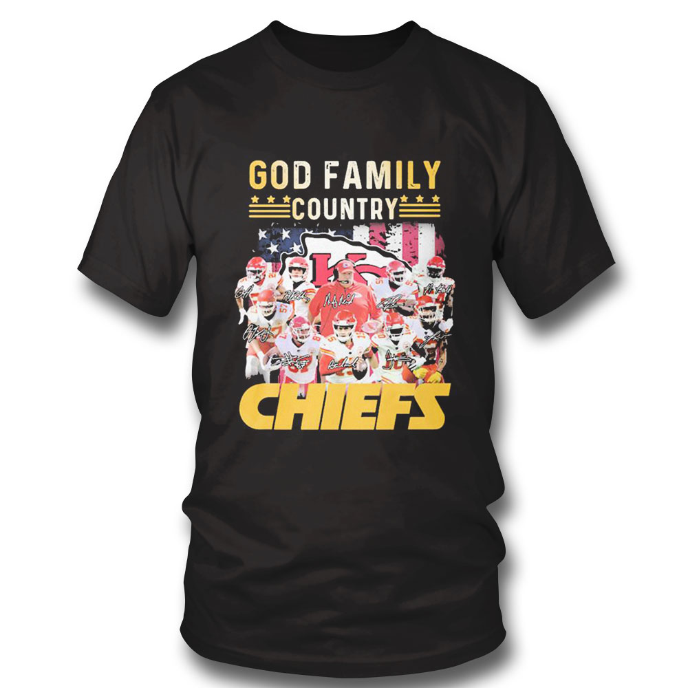 God Family Second Then Kelce Mahomes Pacheco Signature Shirt Ladies Tee