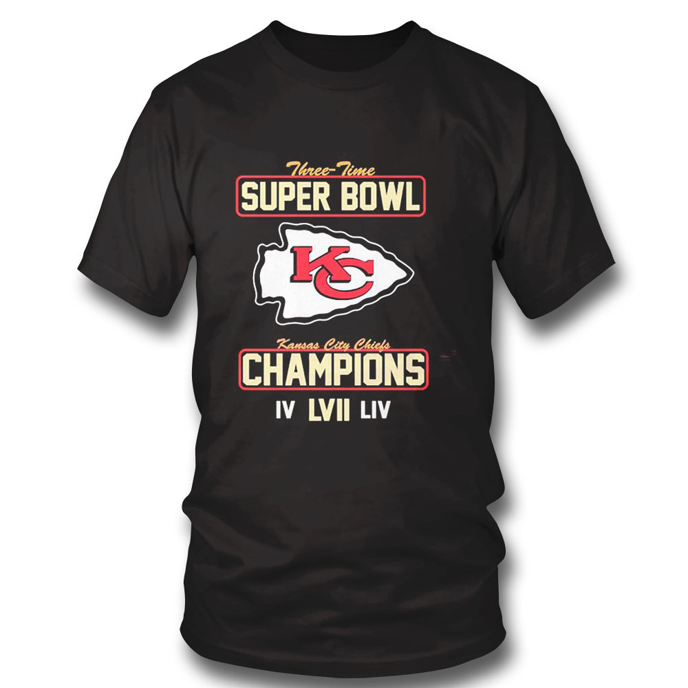 Kansas City Chiefs Super Bowl Lvii Champions 3 Time Super Bowl Shirt