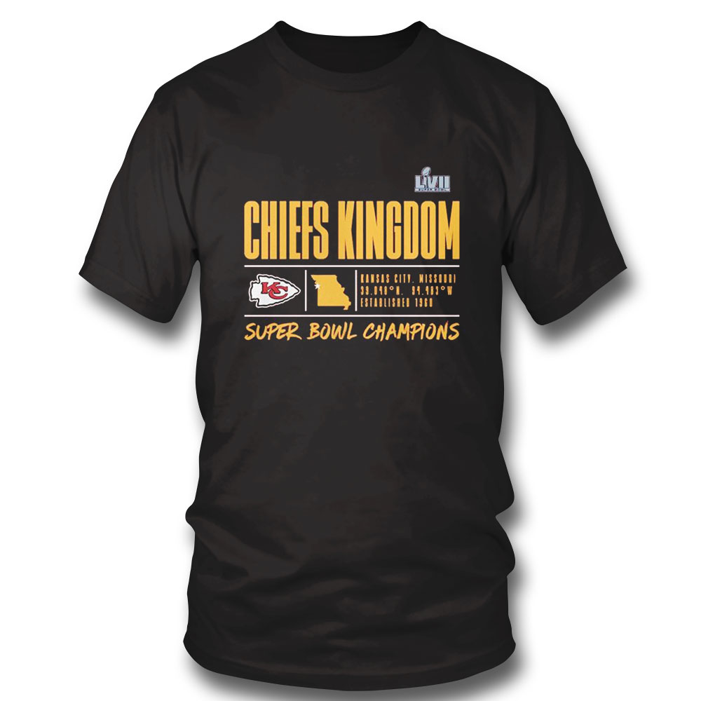 Kansas City Chiefs Super Bowl Lvii Champions Big Tall Scoreboard Showcase Schedule Shirt Longsleeve