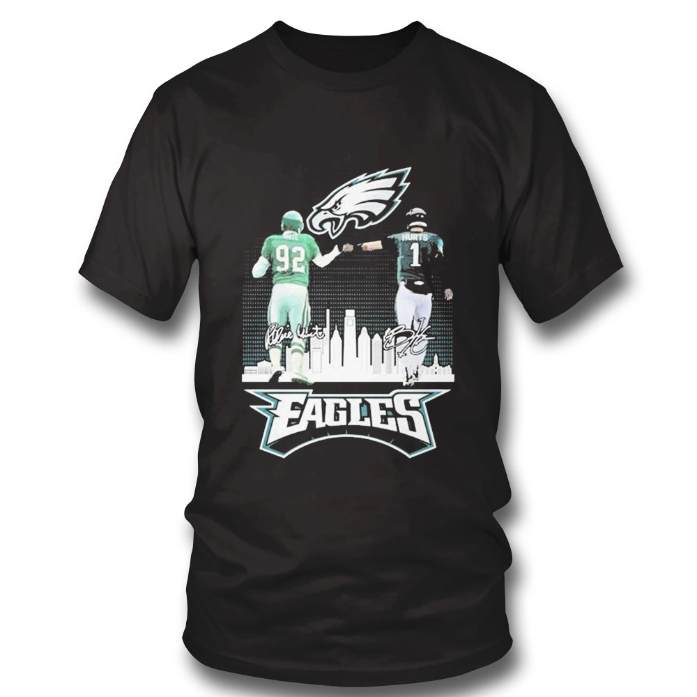 Philadelphia Eagles White And Hurts Signatures 2023 Shirt Longsleeve